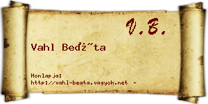 Vahl Beáta névjegykártya