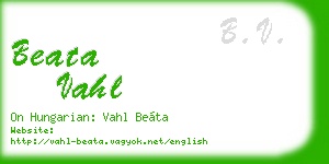 beata vahl business card